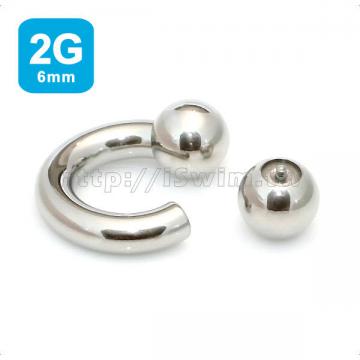 TOP 2 - circular barbell 2G (6 x 16mm, ball 12mm) (SeXY4MAN)