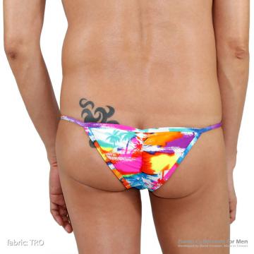 Ultra low rise bikini wrinkle half back swimwear rear style