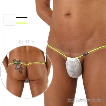 TOP 2 - Ex-thin translucent pouch 3mm g-string (one-string thong) ()