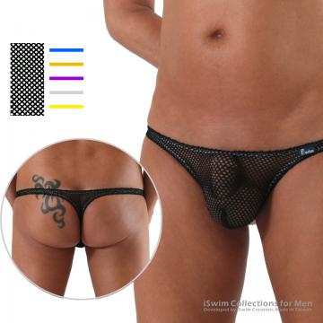 Diamond mesh color matching thong (T-back) - 0 (thumb)